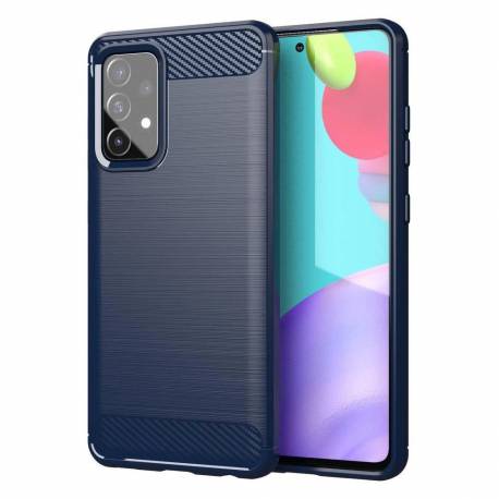 Carbon Case Elastyczne Etui Pokrowiec Samsung Galaxy A72 4G Niebieski