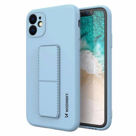 Wozinsky Kickstand Case Silikonowe Etui Z Podstawką Etui Xiaomi Redmi 10X 4G / Xiaomi Redmi Note 9 Jasnoniebieskie