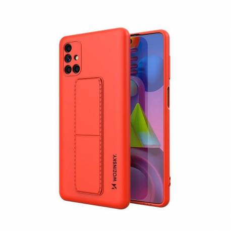 Wozinsky Kickstand Case Silikonowe Etui Z Podstawką Etui Samsung Galaxy M51 Czerwone