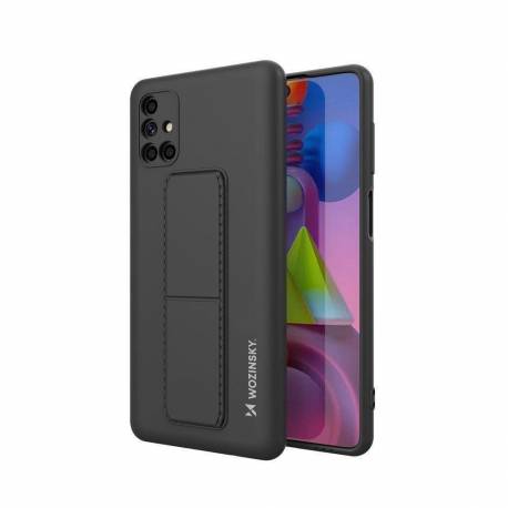 Wozinsky Kickstand Case Silikonowe Etui Z Podstawką Etui Samsung Galaxy M51 Czarne