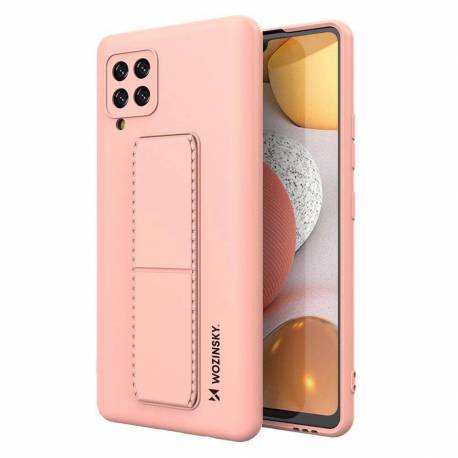 Wozinsky Kickstand Case Silikonowe Etui Z Podstawką Etui Samsung Galaxy A42 5G Różowe