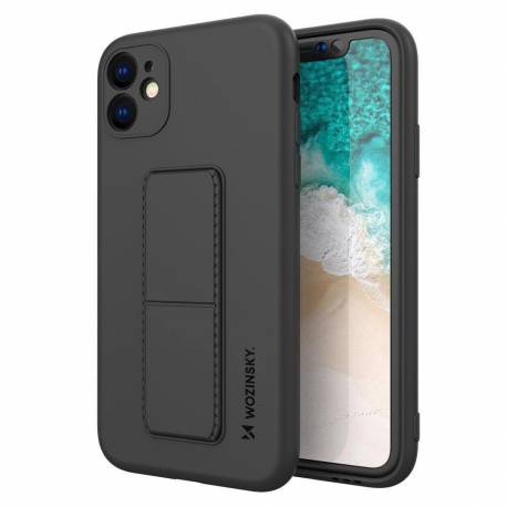 Wozinsky Kickstand Case Silikonowe Etui Z Podstawką Iphone 12 Pro Max Czarne