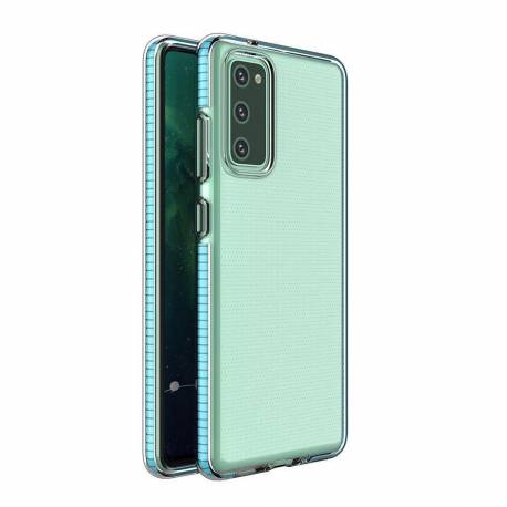 Spring Case Pokrowiec Żelowe Etui Z Kolorową Ramką Do Samsung Galaxy A72 4G Jasnoniebieski