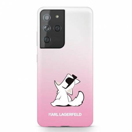 Etui Karl Lagerfeld Choupette Fun Na Samsung Galaxy S21 Ultra - Różowe