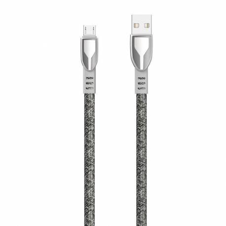 Dudao Kabel Pleciony Usb - Micro Usb 5 A 1 M Szary (L3Prom Gray)