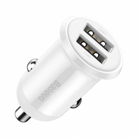 Baseus Grain Pro Ładowarka Samochodowa 2X Usb 4,8 A Biały (Ccallp-02)