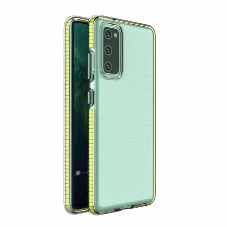 Spring Case Pokrowiec Żelowe Etui Z Kolorową Ramką Do Samsung Galaxy S21+ 5G (S21 Plus 5G) Żółty