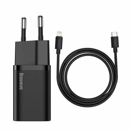 Baseus Super Si 1C Szybka Ładowarka Usb Typ C 20W Power Delivery + Kabel Usb Typ C - Lightning 1M Czarny (Tzccsup-B01)
