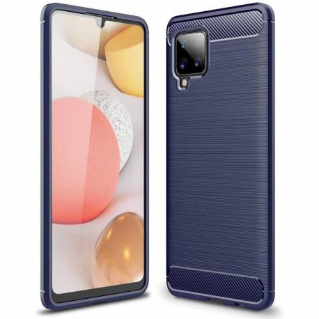 Carbon Case Elastyczne Etui Pokrowiec Samsung Galaxy A42 5G Niebieski