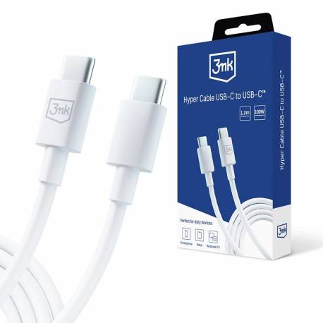Kabel 3Mk Hyper Cable Usb-C / Usb-C 100W 1.2M - Biały