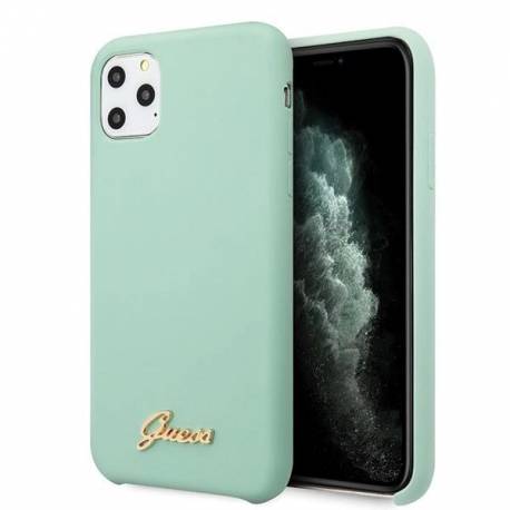 Etui Guess Silicone Vintage Gold Logo Na Iphone 11 Pro Max - Zielone