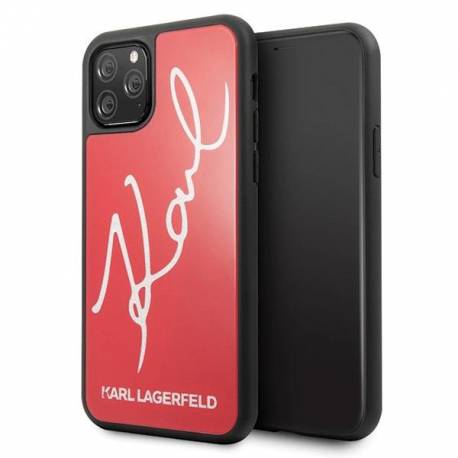Etui Karl Lagerfeld Signature Glitter Na Iphone 11 Pro Max - Czerwone