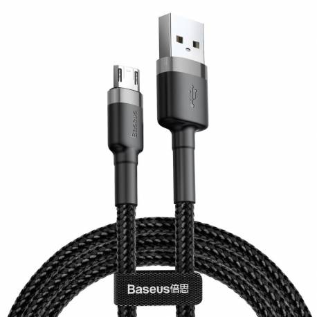 Kabel Baseus Cafule Cable Camklf-Ag1 Usb-A / Micro Usb 2.4A 0.5 M - Czarno-Szary