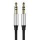 Baseus Yiven M30 kabel audio stereo AUX 3,5 mm męski mini jack 1m srebrno-czarny (CAM30-BS1)