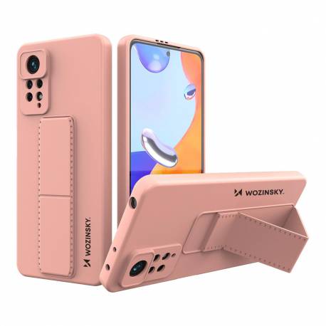 Wozinsky Kickstand Case elastyczne silikonowe etui z podstawką Xiaomi Poco X4 Pro 5G różowy