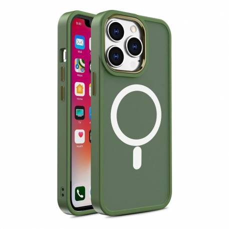 Magnetyczne etui Color Matte Case do iPhone 15 - zielone