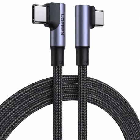Ugreen Kątowy Kabel Usb Typ C - Usb Typ C Quick Charge Power Delivery 100 W 5 A 2 M Czarny (Us335 70698)