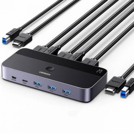 Przełącznik Kvm Ugreen Cm664 Hdmi Switch 2W1 - Czarny