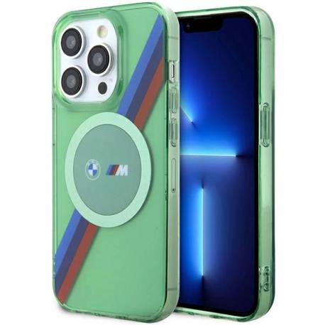 Etui Bmw M Tricolor Stripes Magsafe Na Iphone 15 Pro - Zielone