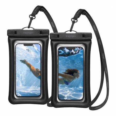 SPIGEN A610 UNIVERSAL WATERPROOF FLOAT CASE 2-PACK BLACK