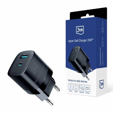 Ładowarka Sieciowa 3Mk Hyper Charger Gan 33W Usb-C Usb-A - Czarna