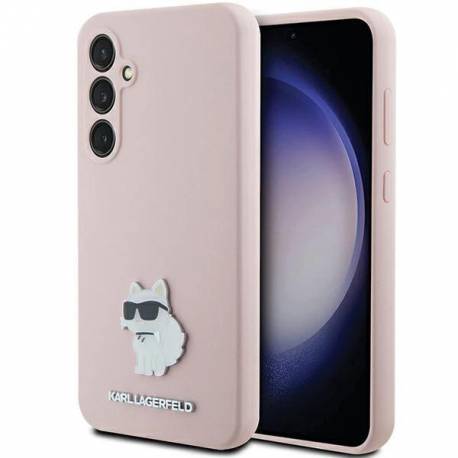 Etui Karl Lagerfeld Silicone Choupette Metal Pin Na Samsung Galaxy S23 Fe - Różowe