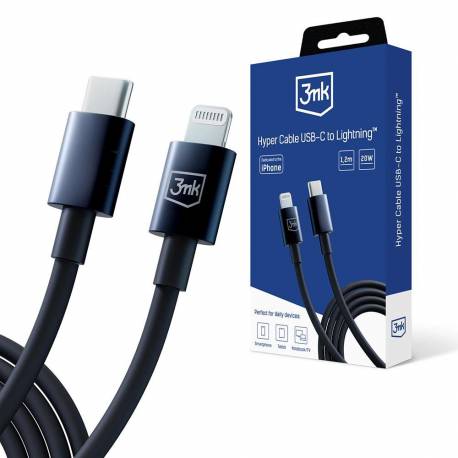 Kabel 3Mk Hyper Cable Usb-C / Lightning 20W 1.2M - Czarny