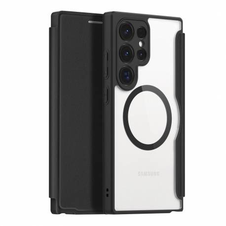 Etui Dux Ducis Skin X Pro Do Samsung S24 Ultra Z Magnetycznym Ringiem I Klapką - Czarne