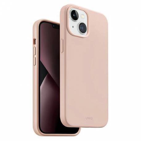 UNIQ etui Lino Hue iPhone 14 Plus 6,7" Magclick Charging różowy/blush pink