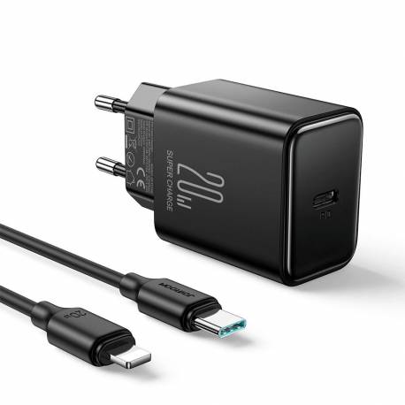 Ładowarka Usb C 20W Pd Joyroom Jr-Tcf06 Z Kablem Usb C - Lightning - Czarna