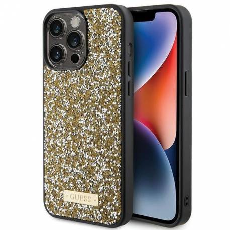 Etui Guess Rhinestone Metal Logo Na Iphone 15 Pro Max - Żółte