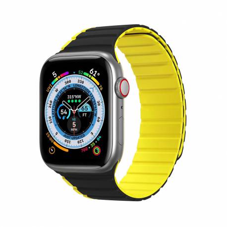 Magnetyczny Pasek Apple Watch Se, 9, 8, 7, 6, 5, 4, 3, 2, 1 (41, 40, 38 Mm) Dux Ducis Strap (Ld Version) - Czarno-Żółty