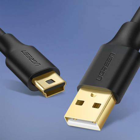 Ugreen 5-Pinowy Pozłacany Kabel Usb - Mini Usb 0,5M Czarny (Us132)