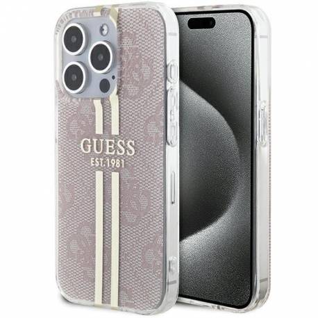 Etui Guess Iml 4G Gold Stripe Na Iphone 14 Pro Max - Różowe