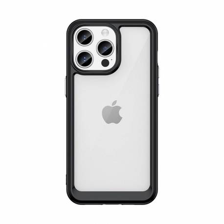 Wzmocnione Etui Z Elastyczną Ramką Do Iphone 15 Pro Outer Space - Czarne