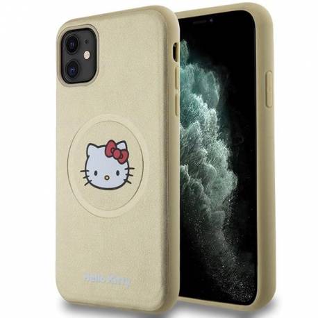 Etui Hello Kitty Leather Kitty Head Magsafe Na Iphone 11 / Xr - Złote