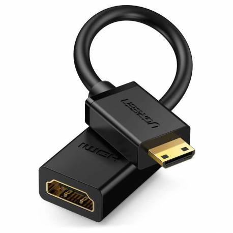 Ugreen Kabel Adapter Przejściówka Hdmi (Żeński) - Mini Hdmi (Męski) 4K 60 Hz Ethernet Hec Arc Audio 32 Kanały 22 Cm Czarny (2013