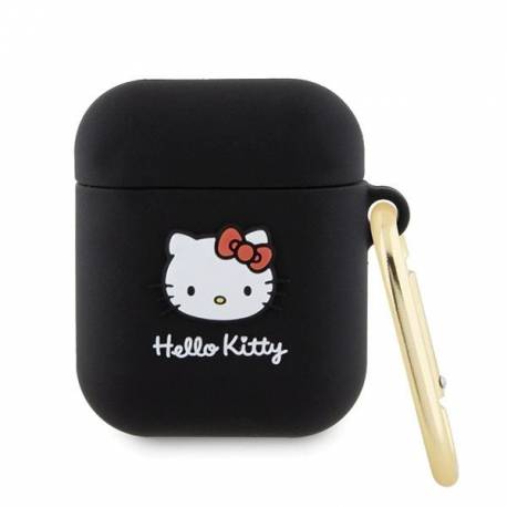Etui Hello Kitty Silicone 3D Kitty Head Na Airpods 1/2 - Czarne