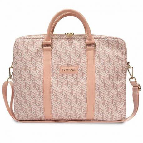 Torba Guess Gcube Stripes Na Laptopa 16" - Różowa