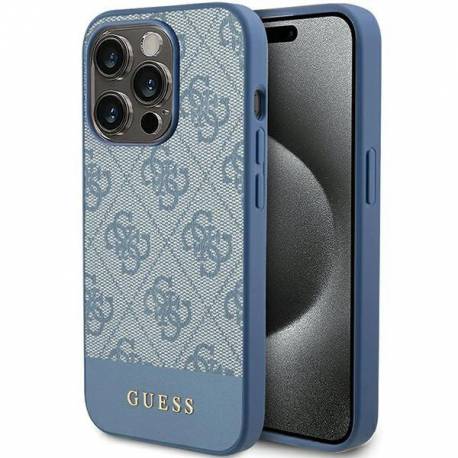 Etui Guess 4G Stripe Collection Na Iphone 15 Pro - Niebieskie