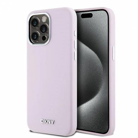 Etui Dkny Liquid Silicone Small Metal Logo Magsafe Na Iphone 14 Pro Max - Różowe