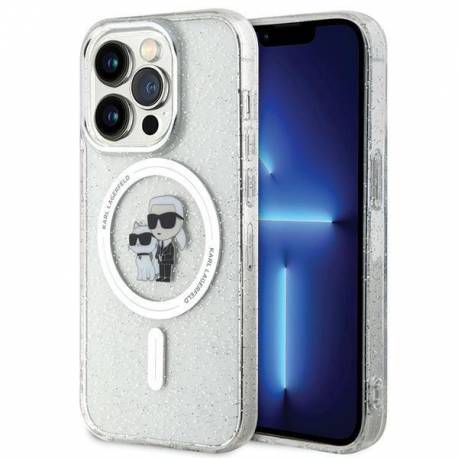 Etui Karl Lagerfeld Karl&choupette Glitter Magsafe Na Iphone 15 Pro - Przezroczyste