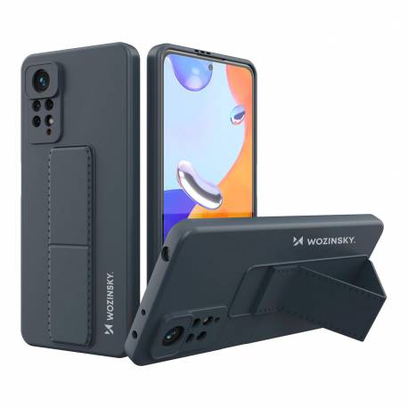 Wozinsky Kickstand Case elastyczne silikonowe etui z podstawką Xiaomi Poco X4 Pro 5G granatowy