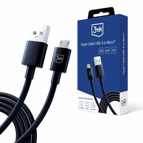 Kabel 3Mk Hyper Cable Usb-A / Micro Usb 5V 2,4A 1.2M - Czarny