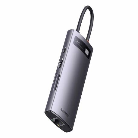 Hub 8W1 Baseus Starjoy Usb-C Do Usb-C Pd / 3X Usb-A / Hdmi / Rj-45 / Sd Tf - Szary