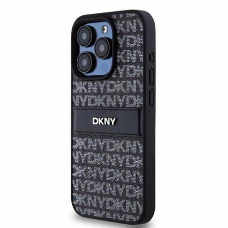 Etui Dkny Leather Mono Stripe & Metal Logo Na Iphone 15 Pro - Czarne