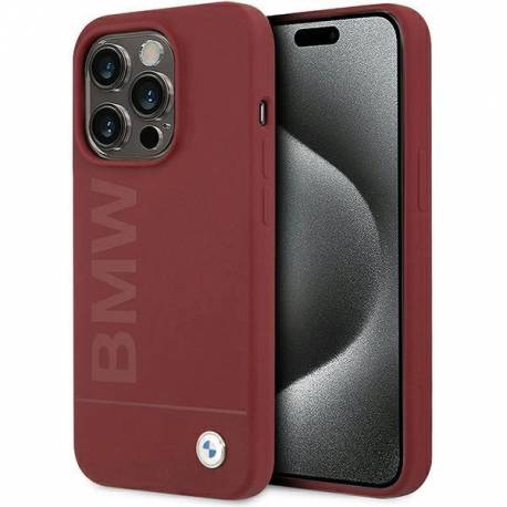 Etui Bmw Silicone Big Logo Magsafe Na Iphone 15 Pro - Czerwone