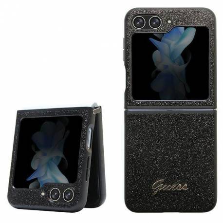 Etui Guess Glitter Script Na Samsung Galaxy Z Flip 5 - Czarne