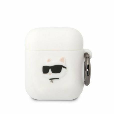 Oryginalne Etui KARL LAGERFELD KLA2RUNCHH do Apple Airpods 1 / 2 (3D Sil NFT Choupette / biały)
