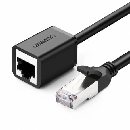 Ugreen Przedłużacz Kabel Sieciowy Internetowy Ethernet Patchcord Rj45 F/utp Cat. 6 1000Mb/s 1M Czarny (Nw112)